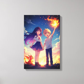 Impressão Em Tela Arte de Muro de Fantasia Colorida para Crianças