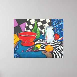 Impressão Em Tela Arte de Muro de Frutas Continua Criativa