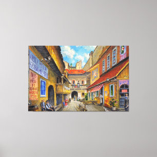 Impressão Em Tela Arte de Muro na Praça da Cidade Antiga