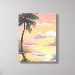 Impressão Em Tela Arte de Muro Tropical - Trazer Paraíso para Casa