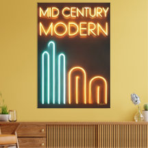 Arte de Neon de Design Moderno de Meados do Século