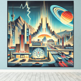 Impressão Em Tela Arte de Nevada da Era Espacial Atômica do Meio do 
