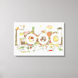 Impressão Em Tela Arte de Palavra de Comida Slogan Tipografia de Foo