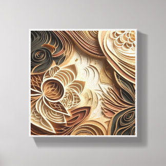 Impressão Em Tela Arte de papel em camadas 3D de luxo - Qui floral i