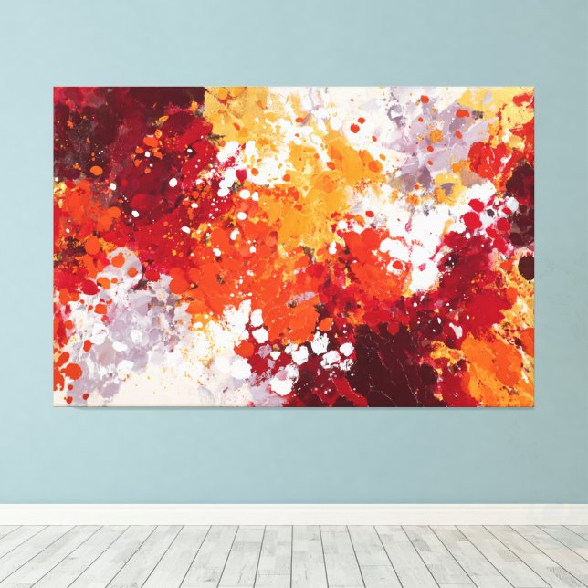 Impressão Em Tela Arte de Parede Abstrata com Salpicos Vibrantes de  (Insitu(piso de madeira))