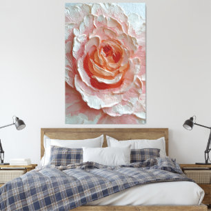 Impressão Em Tela Arte de Parede Abstrata com Textura de Rosa Rosa e