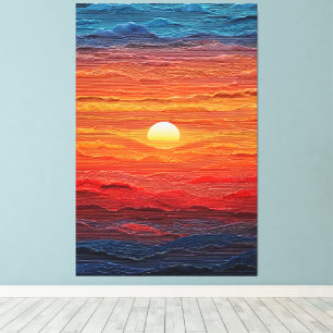 Impressão Em Tela Arte de Parede Abstrata do Horizonte do Pôr do Sol