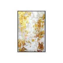 Arte de Parede Abstrata Elegante em Dourado e Neut