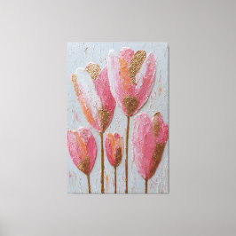 Impressão Em Tela Arte de Parede Abstrata em Textura de Tulipa Rosa 