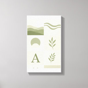 Impressão Em Tela Arte de Parede Abstrata Minimalista Verde Salvia