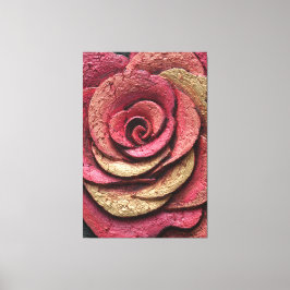 Impressão Em Tela Arte de Parede Abstrata Textura de Rosa Vermelha e