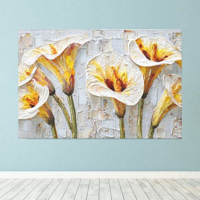 Impressão Em Tela Arte de Parede Abstrata Texturizada com Copos-de-L (Insitu(piso de madeira))