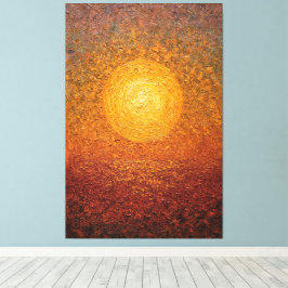 Impressão Em Tela Arte de Parede Abstrata Texturizada Sol Dourado So