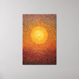 Impressão Em Tela Arte de Parede Abstrata Texturizada Sol Dourado So