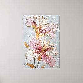 Impressão Em Tela Arte de Parede Abstrato com Textura Floral Rosa e 