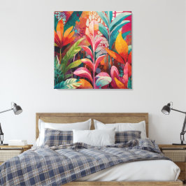 Impressão Em Tela Arte de Parede Acriólica Floral Vibrante - Rico, C