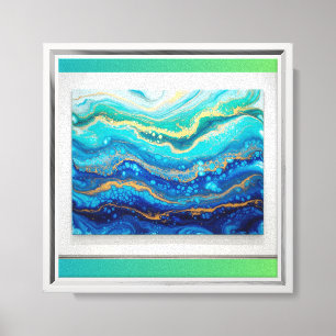 Impressão Em Tela Arte De Parede Acrírica De Fluidos Ondas Do Oceano