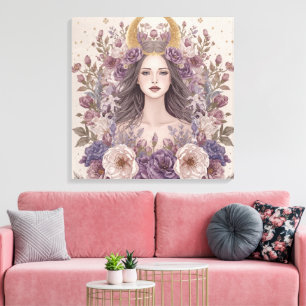Impressão Em Tela Arte de Parede Boho Divino Feminino   Sagrado