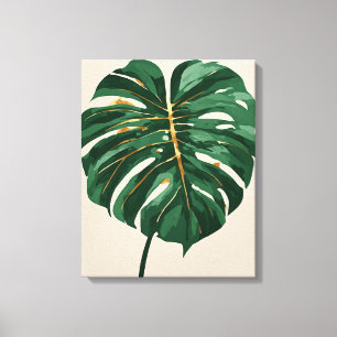Impressão Em Tela Arte de Parede Botânica de Folha de Monstera Minim