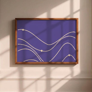 Impressão Em Tela Arte de Parede com Linhas Onduladas Abstratas