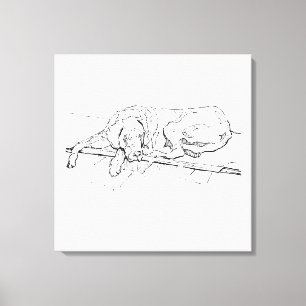 Impressão Em Tela Arte de Parede com Tinta de Grande Dane Desenho M