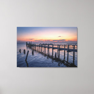 Impressão Em Tela Arte de Parede Costeira – Pôr do Sol Sereno no Oce