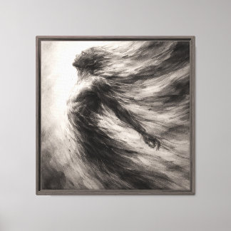 Impressão Em Tela Arte de Parede da Liberdade Preto e Branco Abstrat