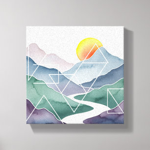 Impressão Em Tela Arte de Parede da Montanha abstrato Geométrica