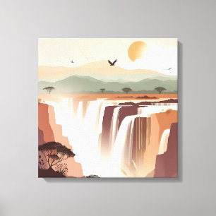 Impressão Em Tela Arte de Parede de Cachoeira Majestosa – Natureza S