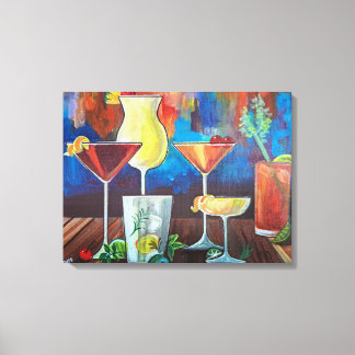 Impressão Em Tela Arte de Parede de Coquetéis Coloridos