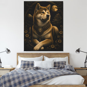 Impressão Em Tela Arte de Parede de Fantasia Majestosa Shiba Inu Pre