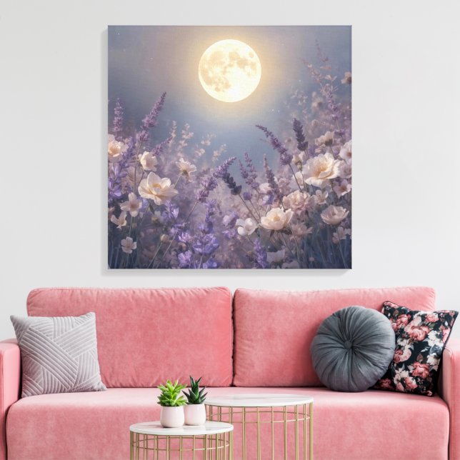 Impressão Em Tela Arte de Parede de Noite de Lua Cheia | Luar Místic (Insitu(Sala de estar))