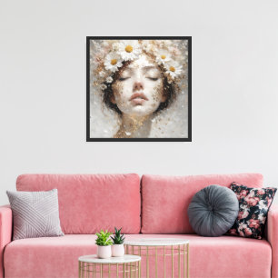 Impressão Em Tela Arte de Parede de Retrato Feminino de Luxo Moderno