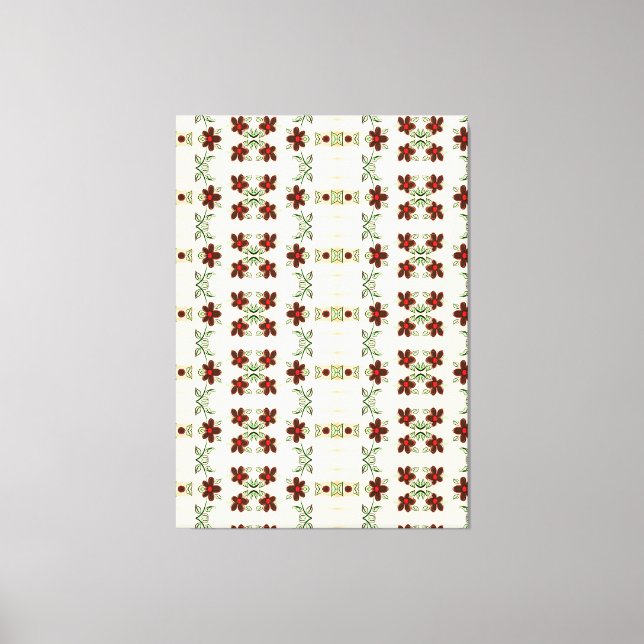 Impressão Em Tela Arte De Parede Designer Com Destaques De Vermelho (Frente)