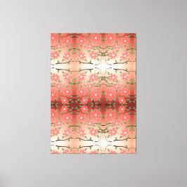 Impressão Em Tela Arte De Parede Designer Com Preto E Pêssego Tinta