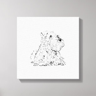 Impressão Em Tela Arte de Parede do Schnauzer Miniatura – Minimalist
