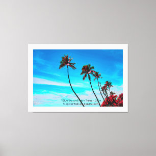 Impressão Em Tela Arte de Parede Duas Palmeiras Minimalista Tropic