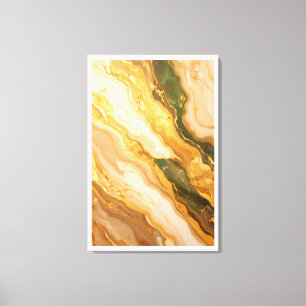 Impressão Em Tela Arte de Parede em Mármore Verde Dourado de Luxo em
