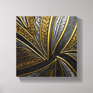 Impressão Em Tela Arte de Parede em Metal Banhado a Ouro – Gilded Fu