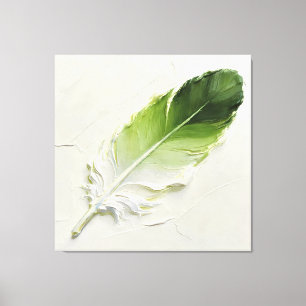 Impressão Em Tela Arte de Parede em Tela com Pena Verde Moderna Impr