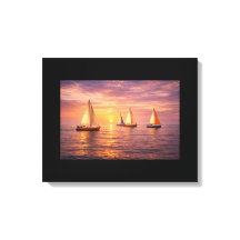 Arte de Parede em Tela de Barcos à Vela da Hora Do