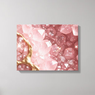 Impressão Em Tela Arte de Parede em Tela de Geodo de Quartzo Rosa Lu