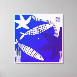 Impressão Em Tela Arte de Parede em Tela de Peixes e Estrelas-do-Mar
