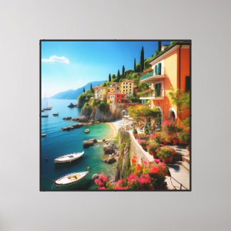 Impressão Em Tela Arte de Parede em Tela Esticada da Costa Amalfitan