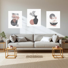 Impressão Em Tela Arte de Parede em Tela Minimalista Tons de Cinza e