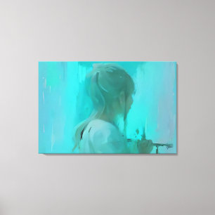 Impressão Em Tela Arte de Parede em Tela Sonhos Turquesa Sussurrante