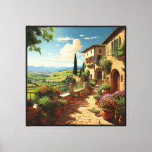 Arte de Parede em Tela Villa Toscana 40x40 polegad