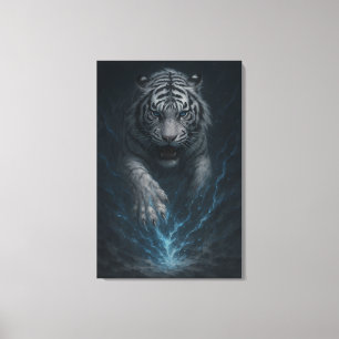 Impressão Em Tela Arte de Parede Fantasia Mística - Dragão vs Tigre