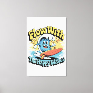 Impressão Em Tela Arte de Parede Flow With The Happy Waves