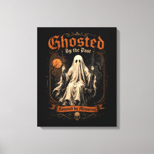 Impressão Em Tela Arte de parede gótica de Halloween com fantasma as